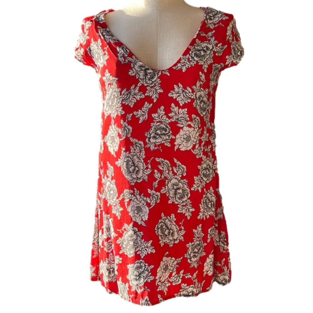 Free People Scarlet and Cream Floral Mini Dress